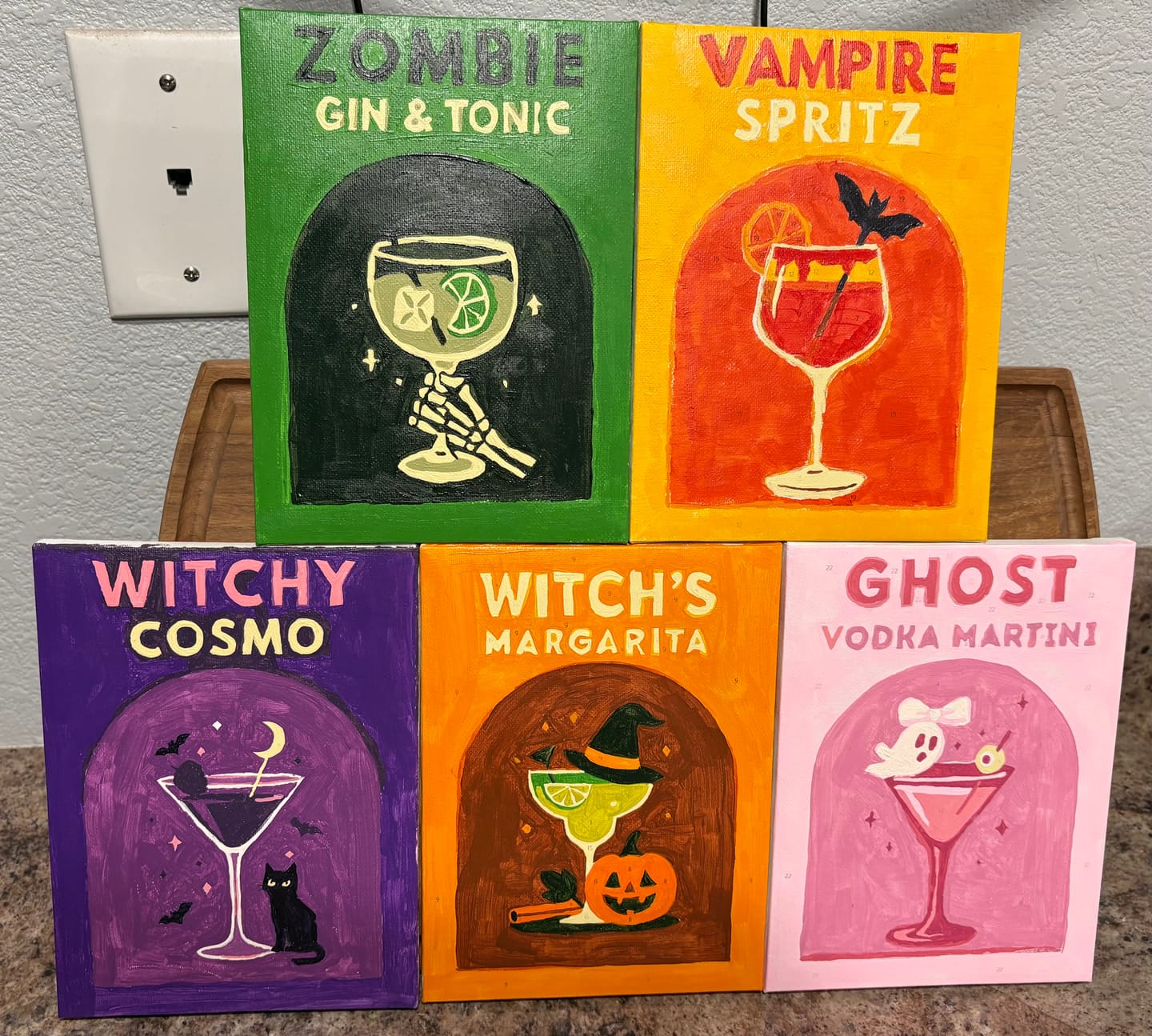 Customer photo review of 6 Mini Paintings - Halloween Cocktails Set