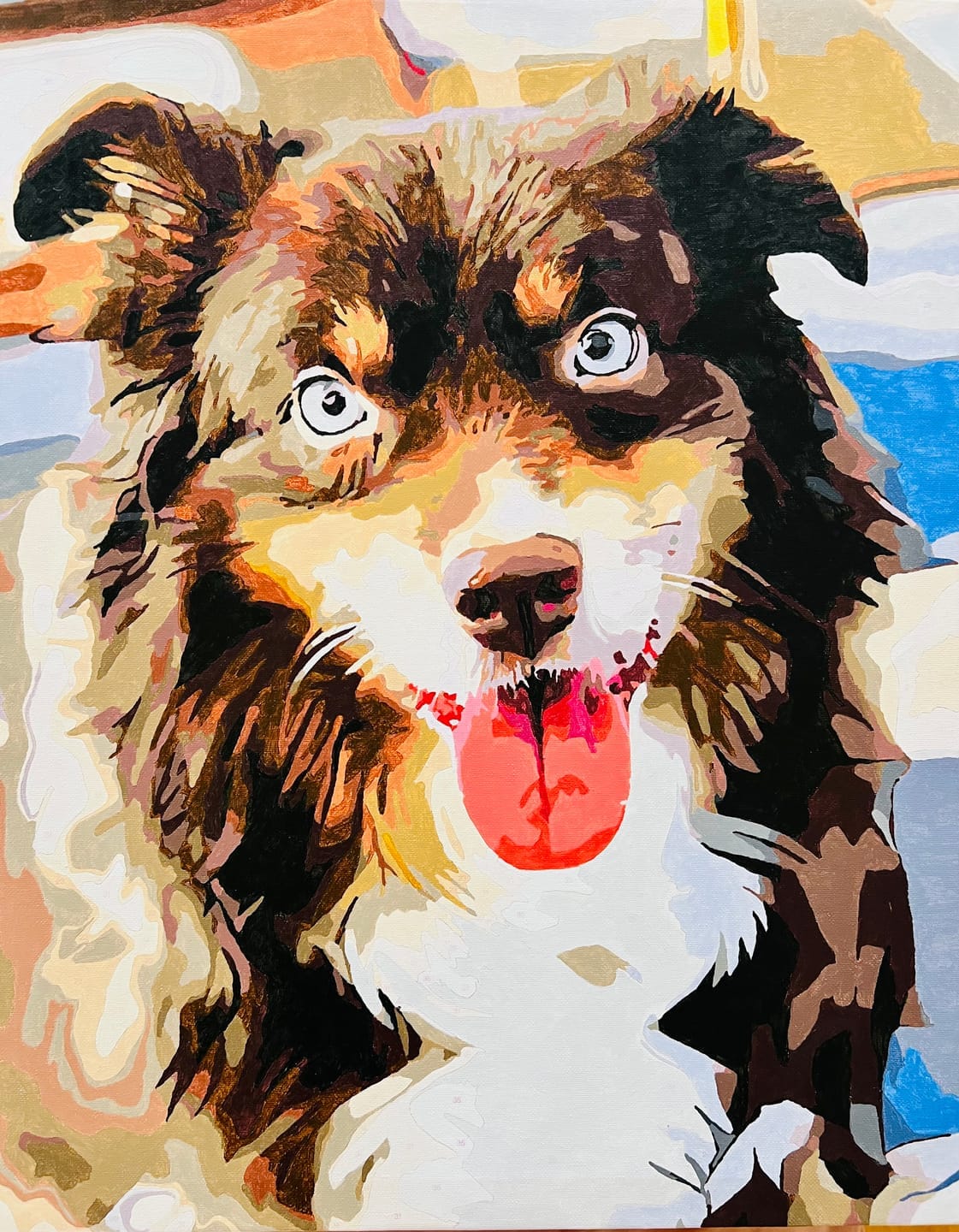 Customer photo review of Custom Paint By Numbers - Personalized Pet Portraits