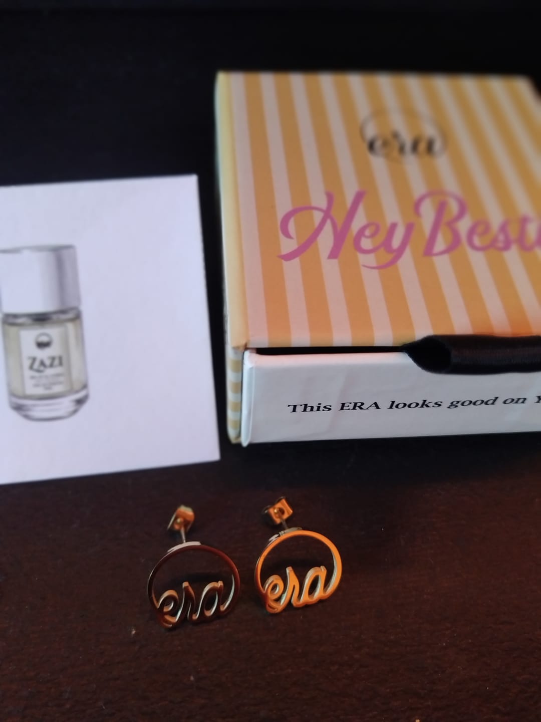 Customer photo review of Gold Era Logo Studs