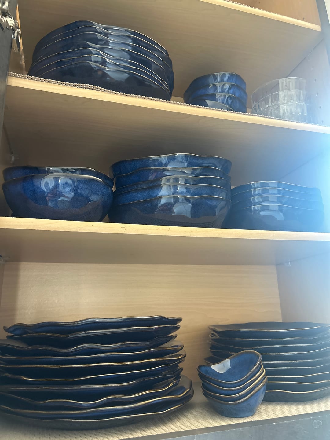 Customer photo review of 16-Piece Stoneware Set- Ocean Blue