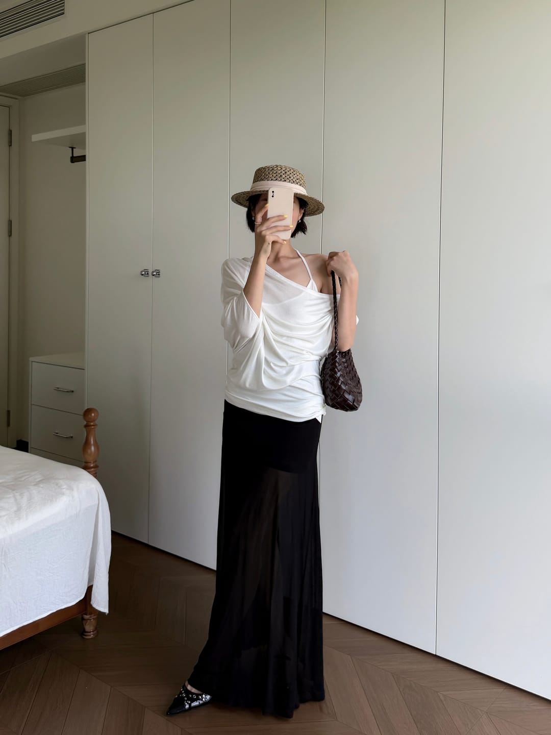 Customer photo review of IAMXIAA Layered One-Shoulder Drape Top Set