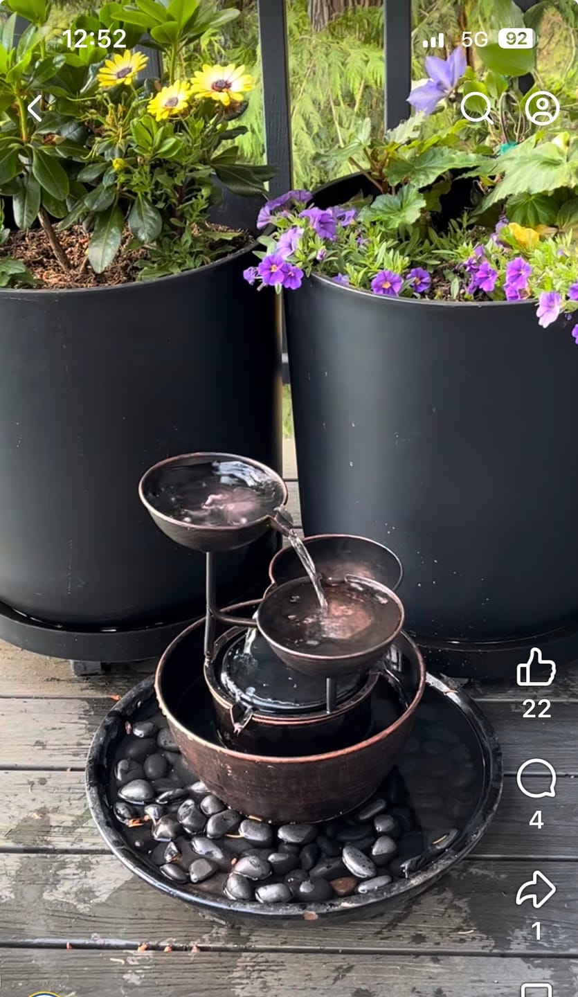 Customer photo review of Loreto 3-Tier Metal Fountain