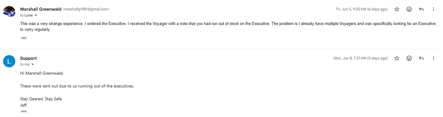 Customer photo review of The Executive D2 Knife