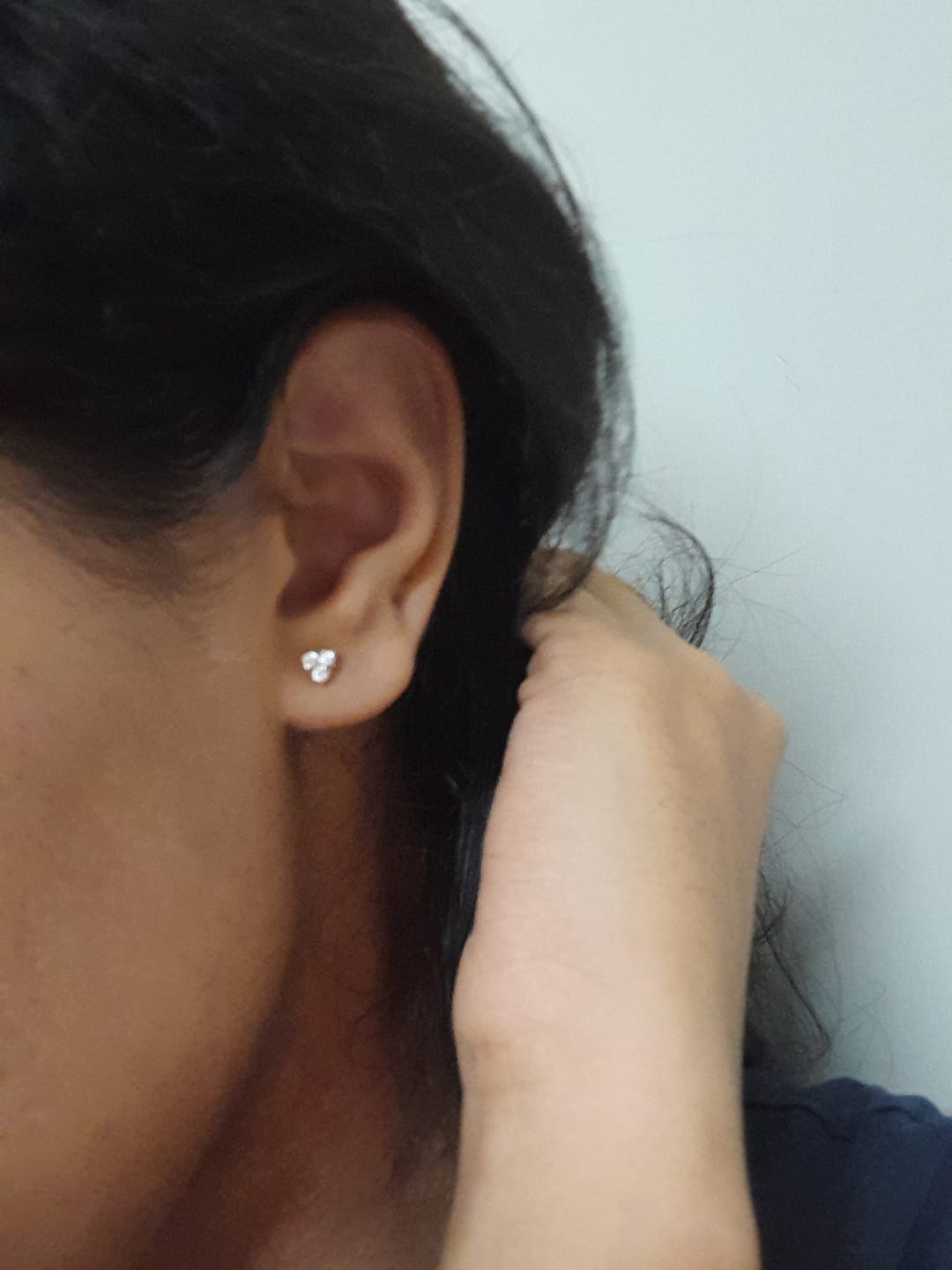 Customer photo review of Trinal Solitaire Stud Earrings