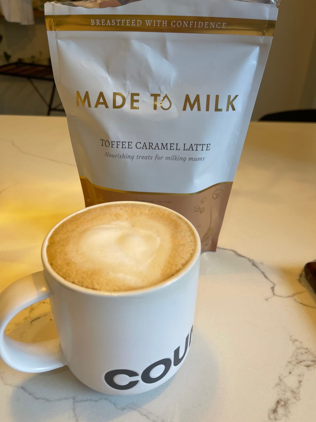 Customer photo review of Toffee Caramel Lactation Latte - GF