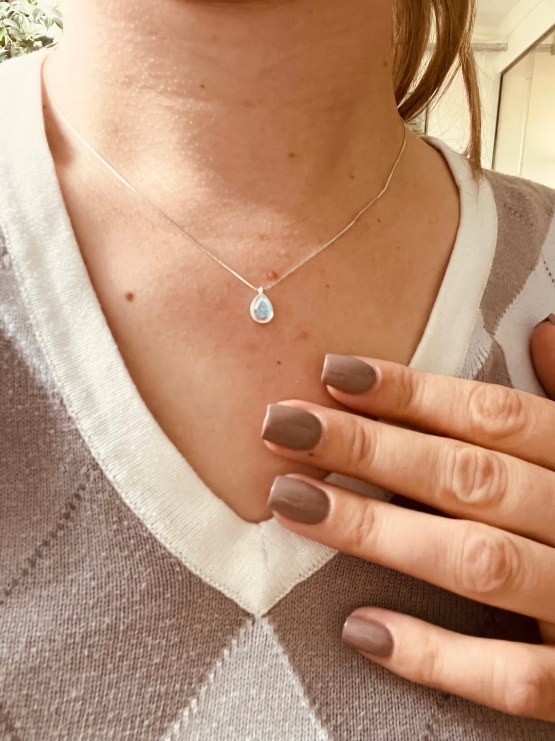 Customer photo review of Mondstein Halskette - S925 Silber