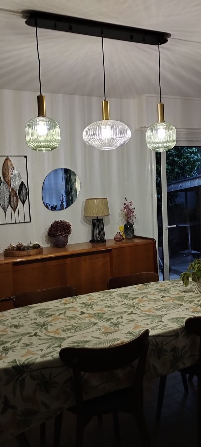 Customer photo review of Suspension chic en verre vintage CRISTALI | 100% Personnalisable