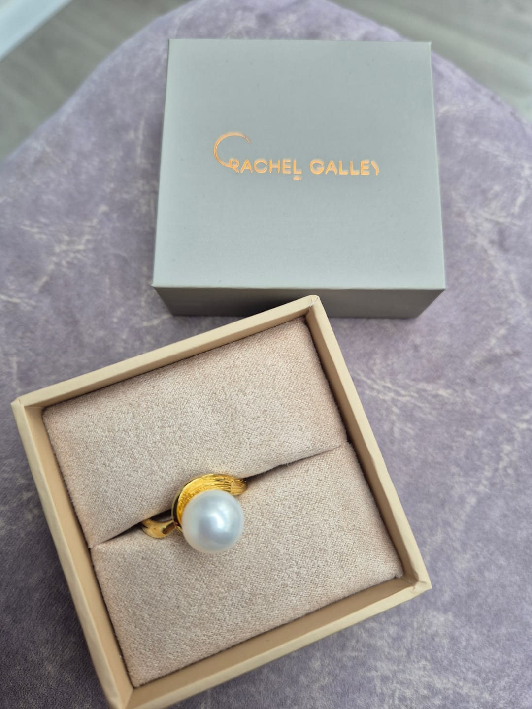 Customer photo review of Ocean Wave Ring with White Freshwater Pearl