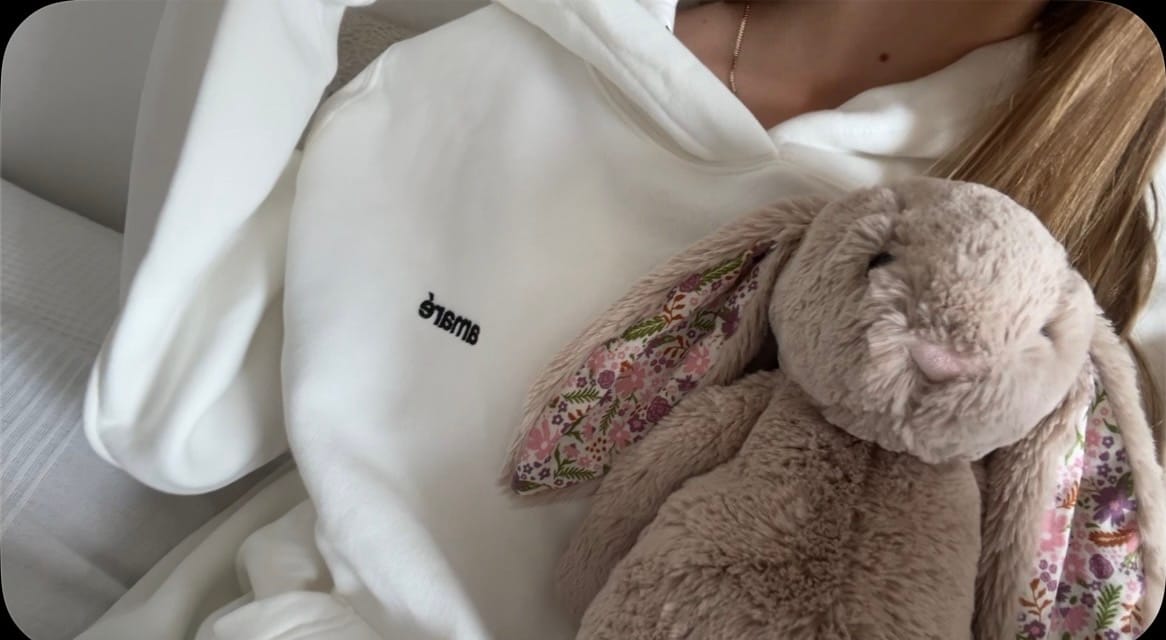 Customer photo review of POLKA DOT HOODIE (SOFT WHITE)