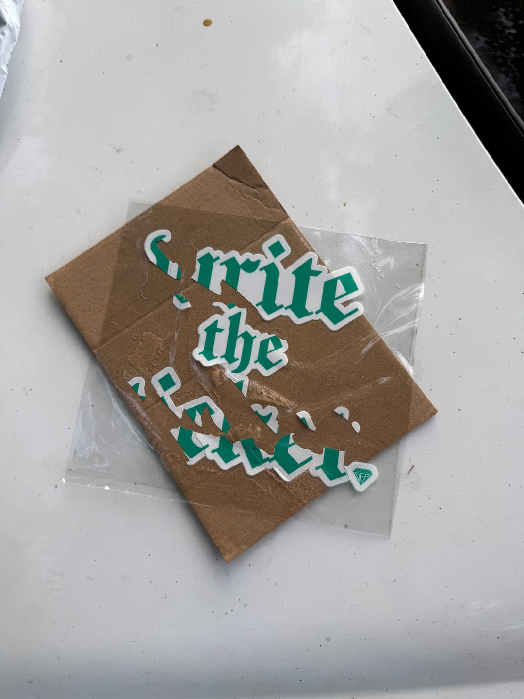 Customer photo review of WRITE THE TICKET DECAL