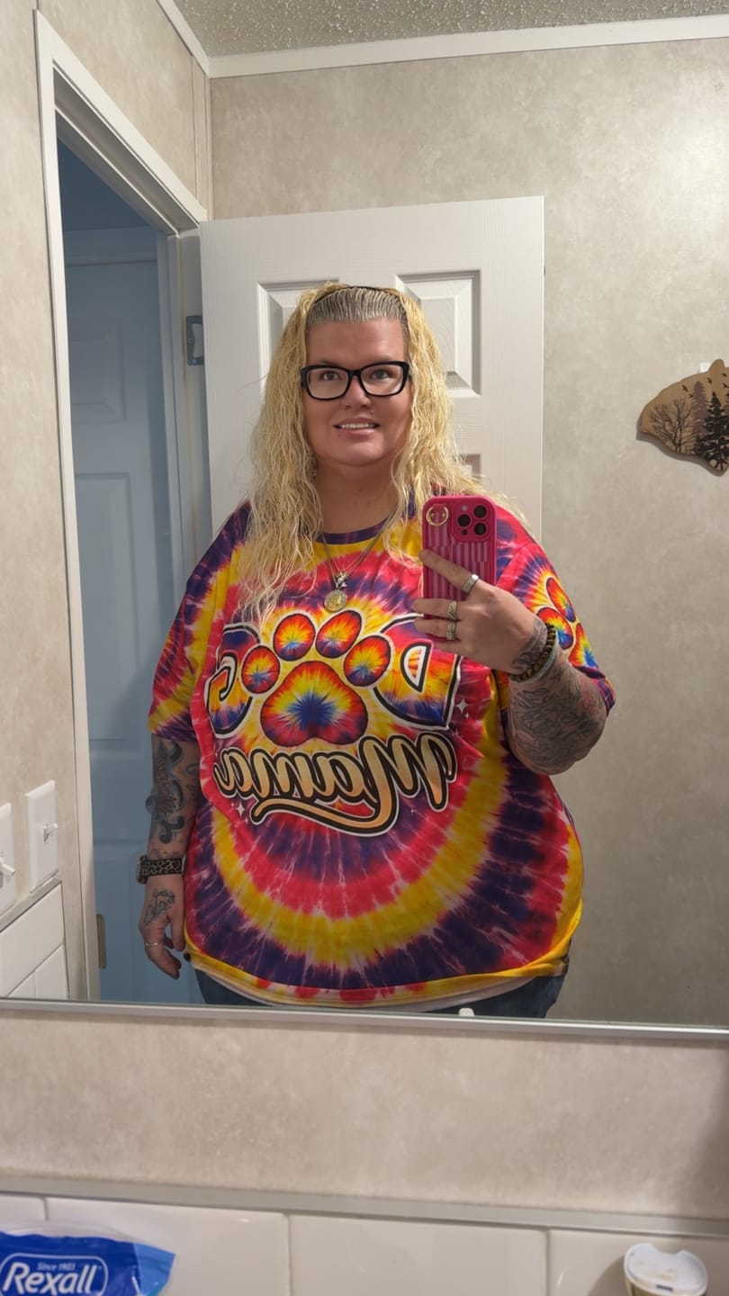 Customer photo review of DOG MAMA PAW PRINT SWIRL ALL OVER PRINT - TLNT2702261