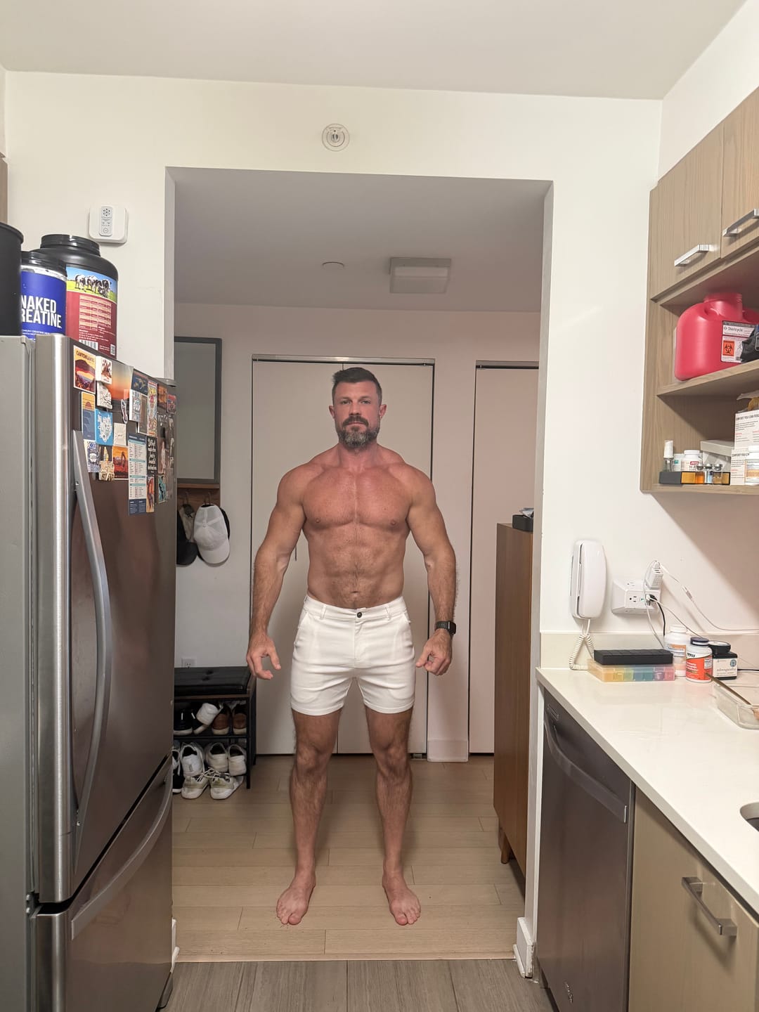 Customer photo review of Ultra-Stretch 5" Chino Shorts - White