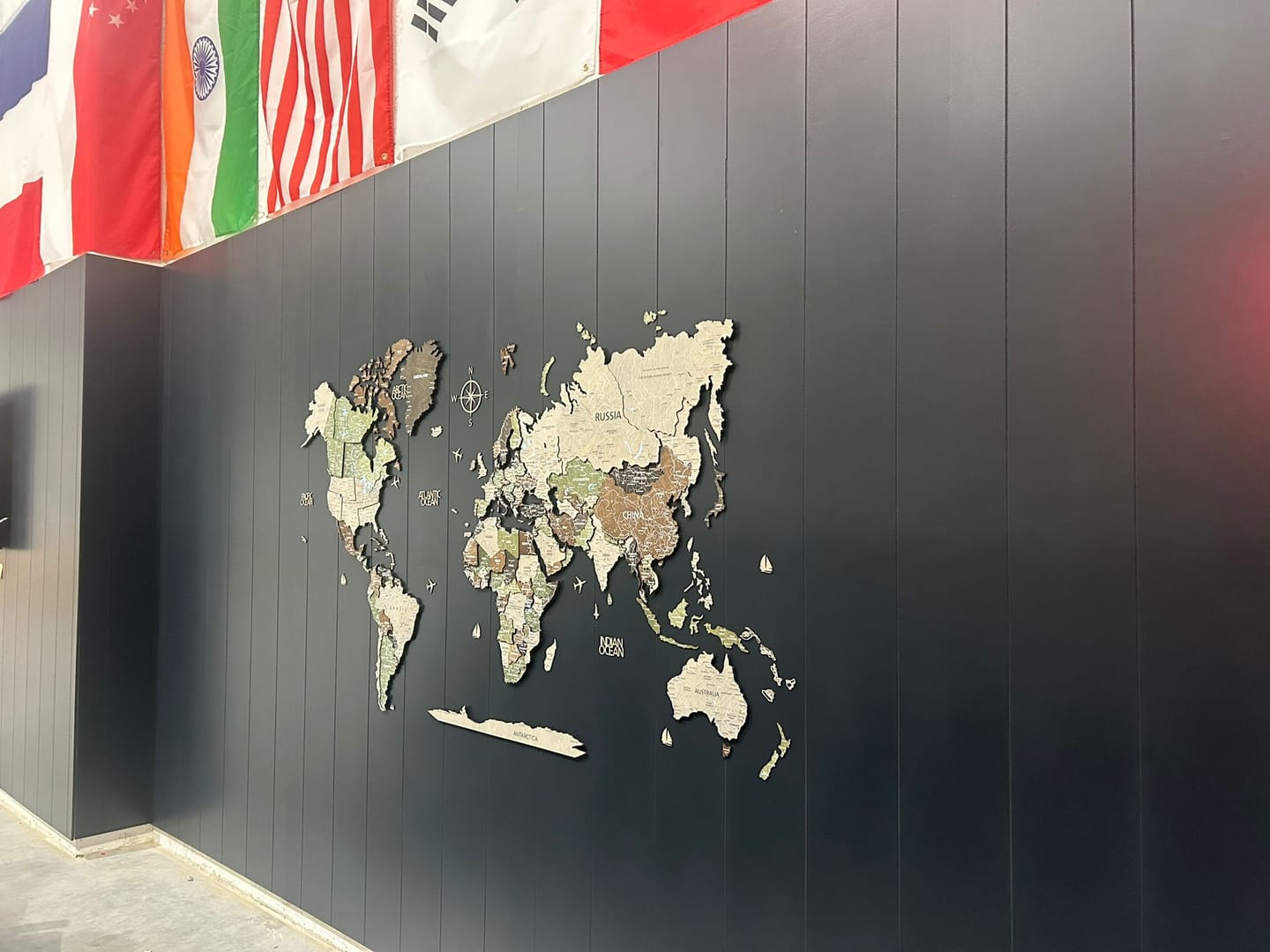 Customer photo review of 3D Wood World Map -Light Rustic