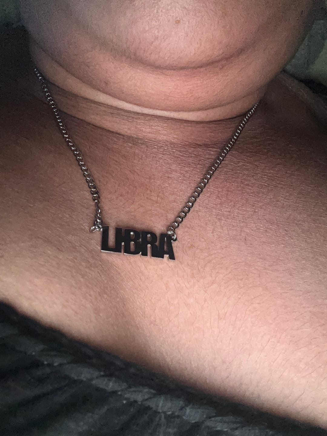 Customer photo review of Block Name Necklace w/ Cuban Chain