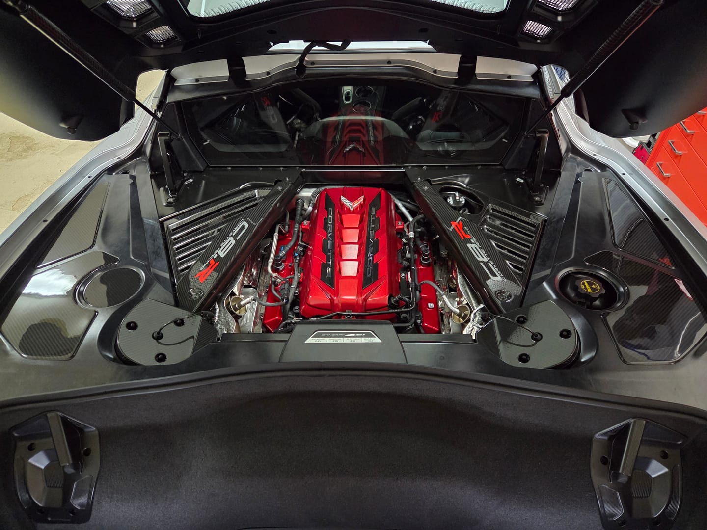 Customer photo review of Chevrolet Corvette C8 DRY CARBON FIBER Engine Bay Struct Covers