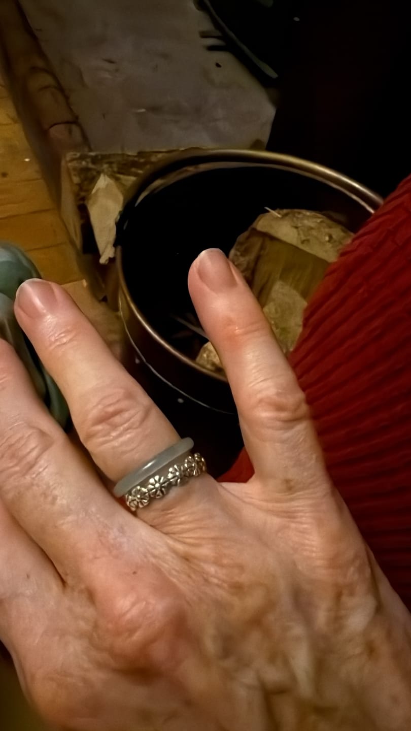 Customer photo review of Buddha Stones Natural Jade Prosperity Luck Ring