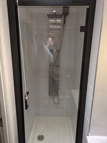 Customer photo review of Nuie Rene 1900 x 760mm Hinged Door - Matt Black