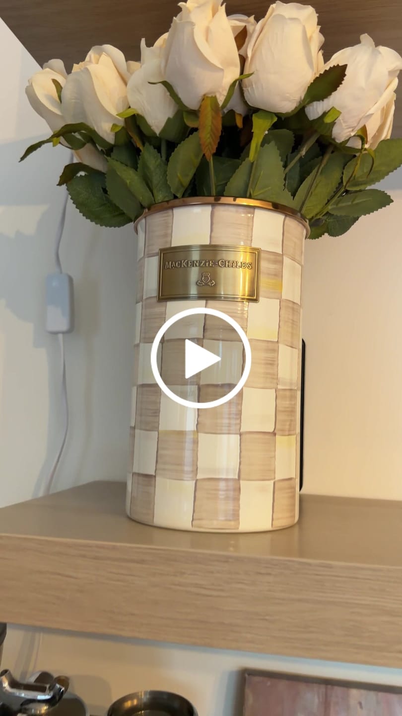 Customer video review of Mocha Check Utensil Holder by MacKenzie-Childs