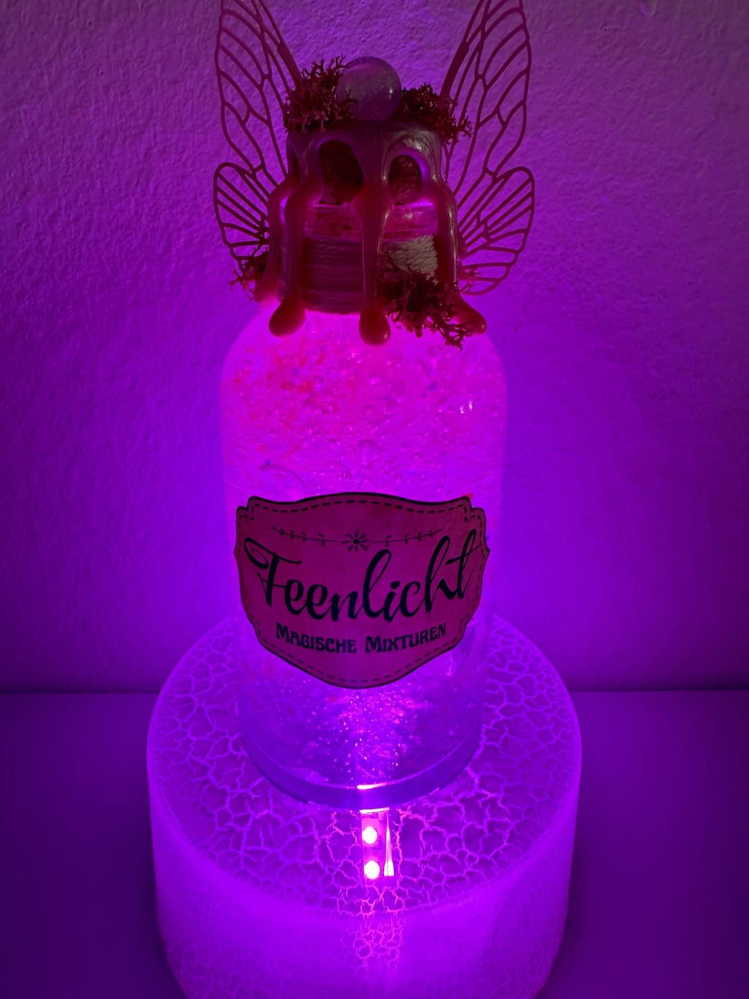 Customer photo review of Zaubertrank Flasche Deko – Feenlicht
