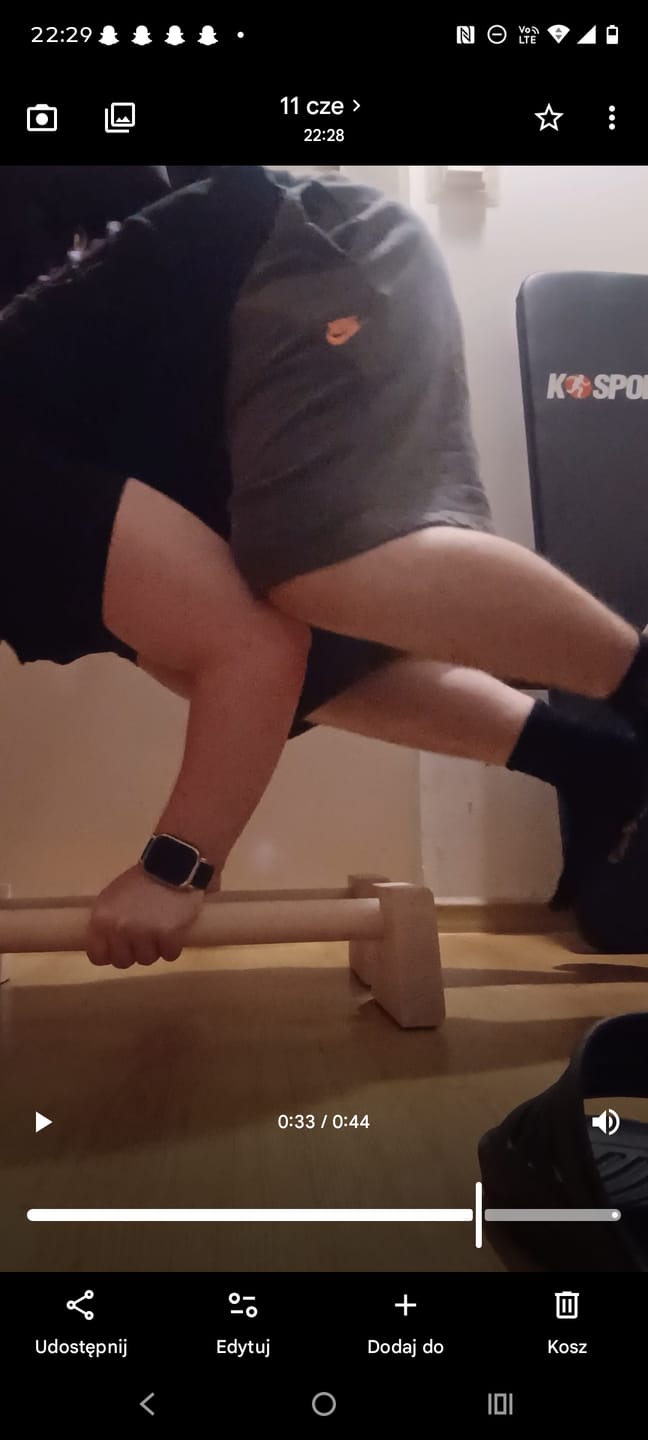 Customer photo review of Parallettes LONG + Liquid Chalk