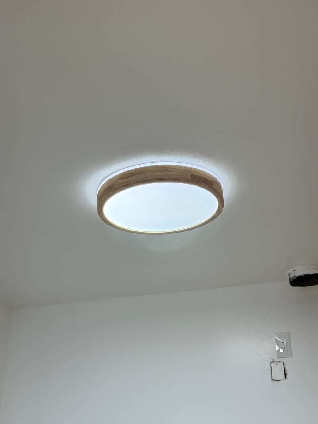 Customer photo review of Round LED Wood Flush Mount Light