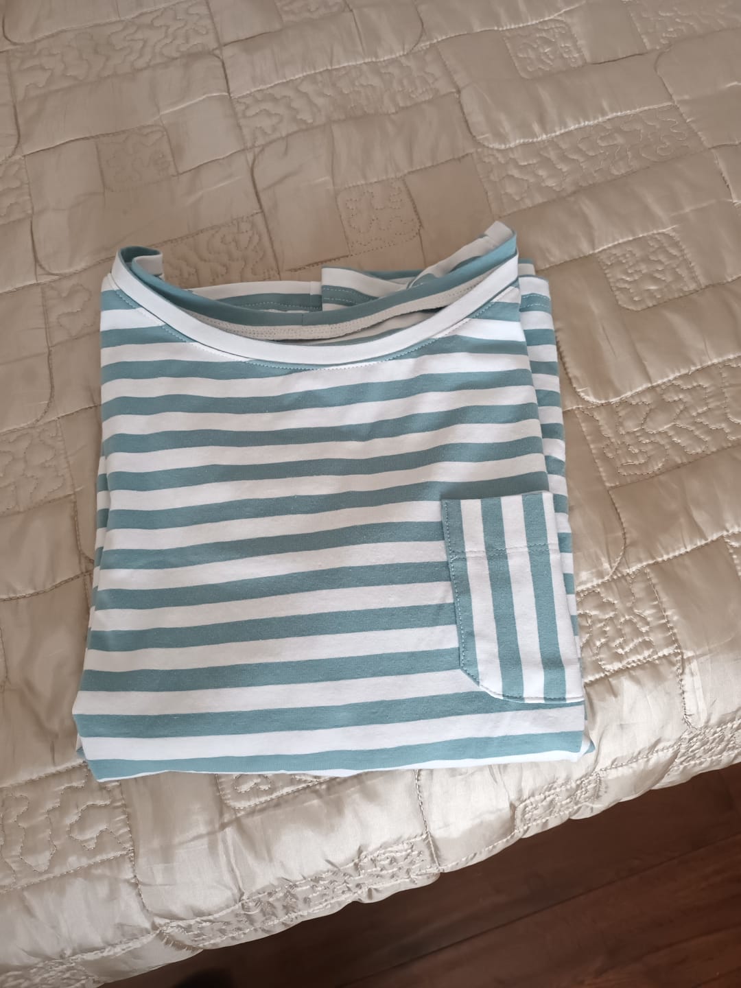 Customer photo review of Classic Striped Cotton Jersey Fabric