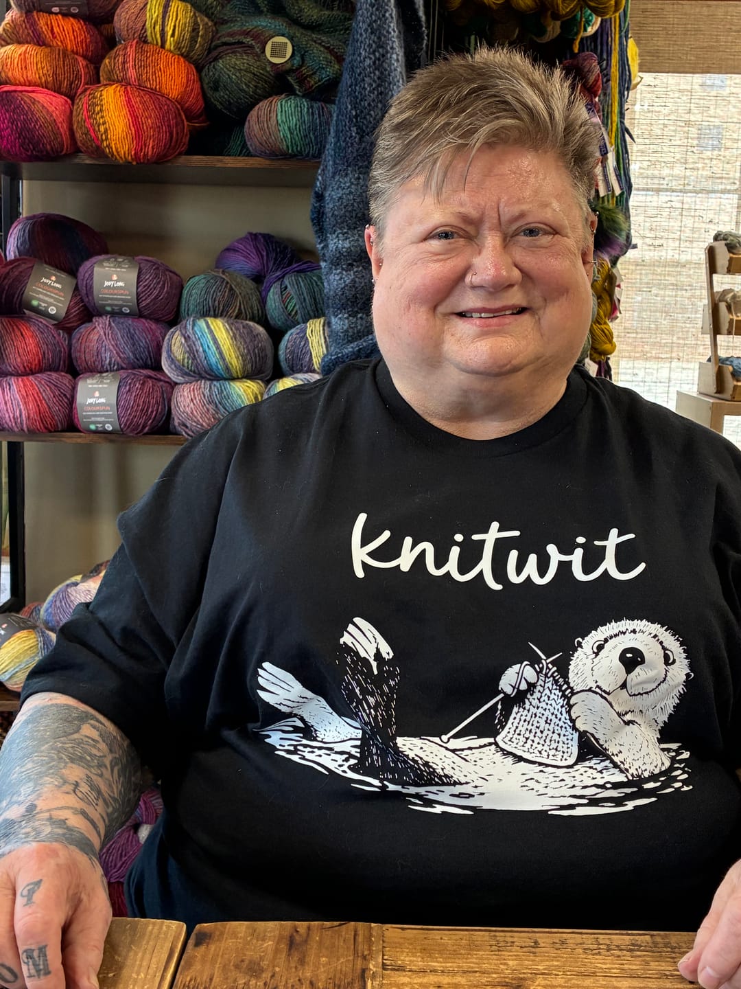 Customer photo review of Knitwit T-shirt