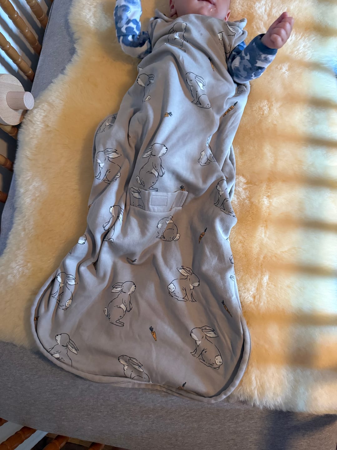 Customer photo review of 4 Season® Ultimate Baby Sleep Bag, Merino Wool & Organic Cotton, Bunny