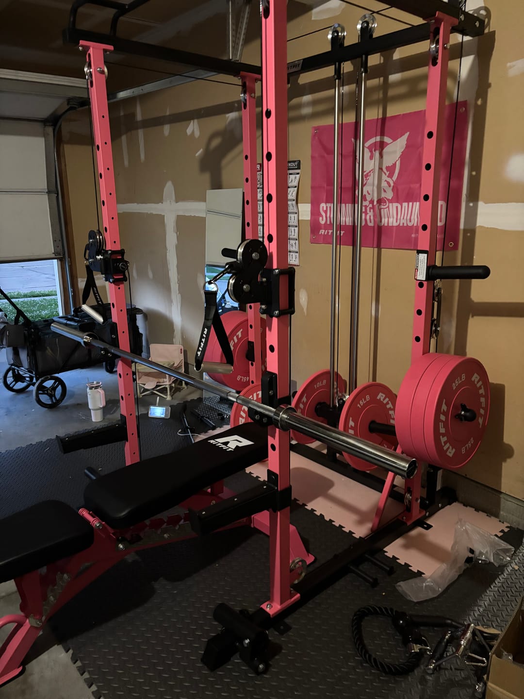 Customer photo review of RitFit P3 Power Cage 1200lbs Home Gym Package