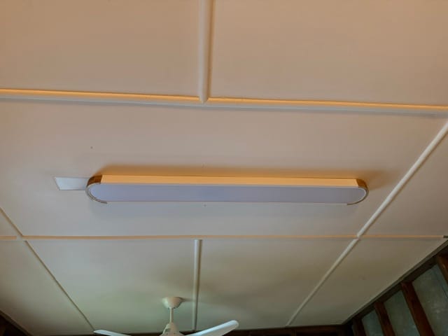 Customer photo review of Oval Led Flush Mount With Wood Accent