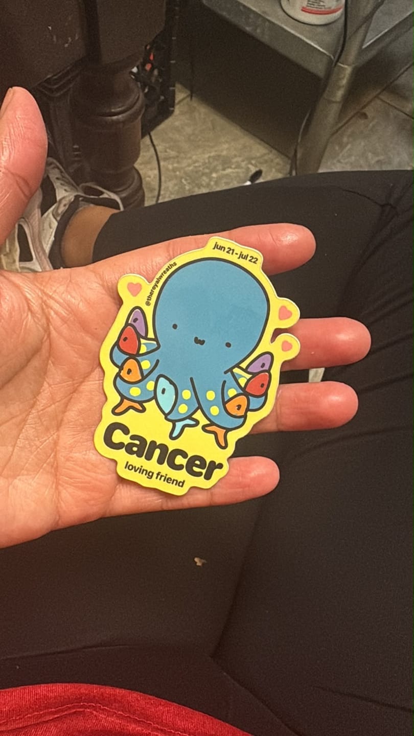Customer photo review of Free Mystery Zodiac Sticker