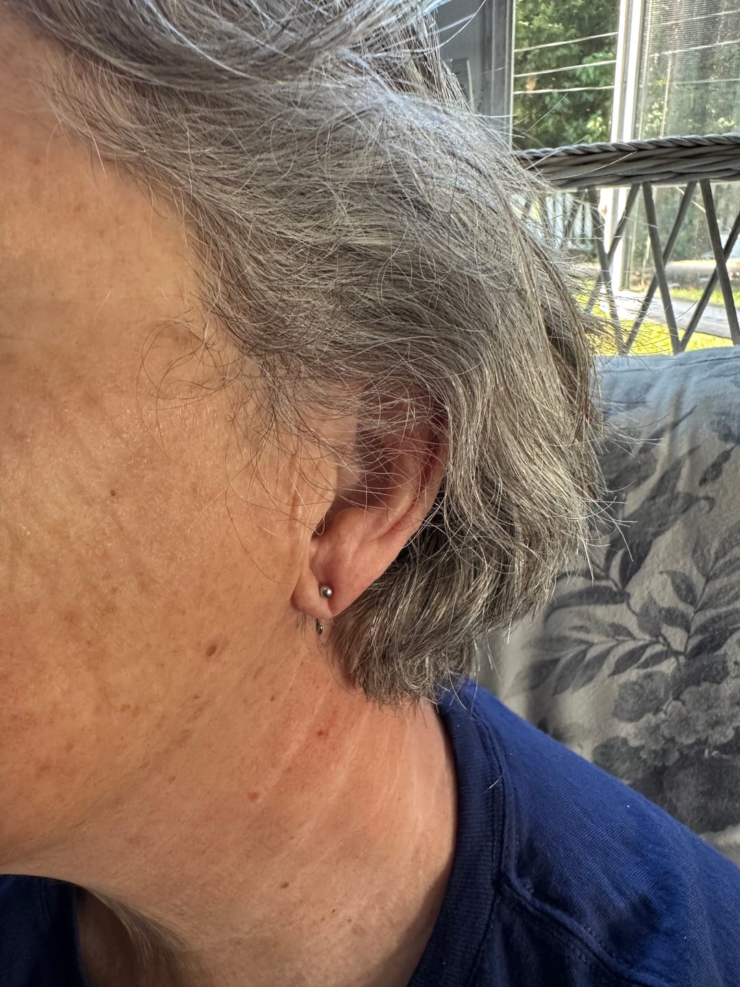 Customer photo review of Sun Dot Comfort Earrings — Silver