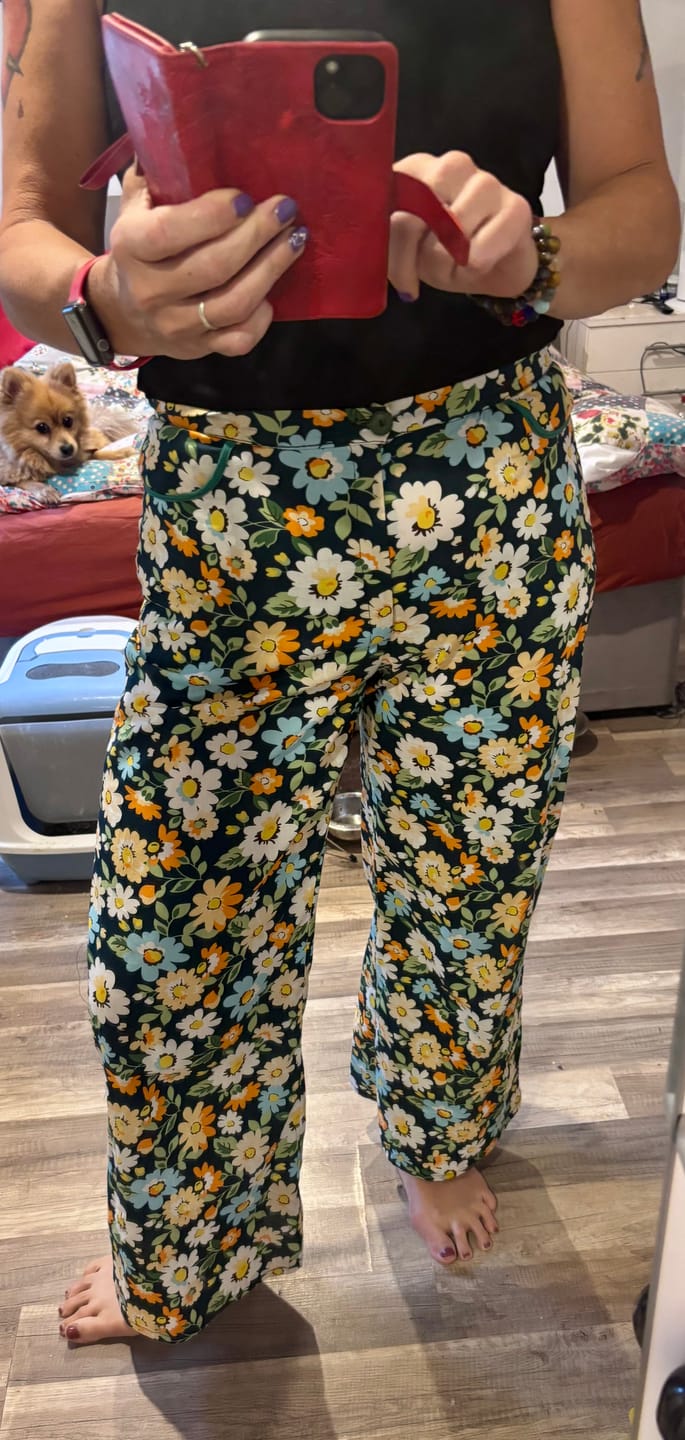 Customer photo review of Blue, Orange and White Floral Cotton Poplin Fabric