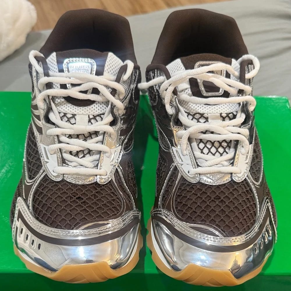 Customer photo review of Bottega Veneta brown Orbit sneakers