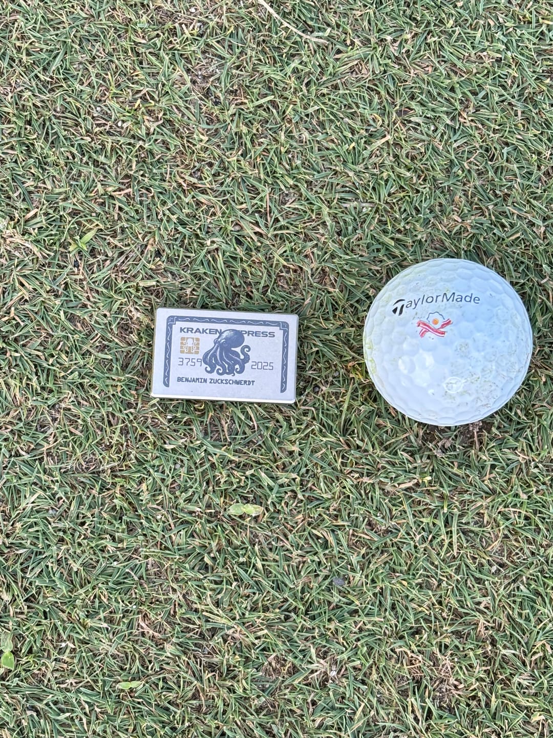 Customer photo review of The Silver Kraken Express Ball Marker | Kraken Titanium Golf Ball Marker