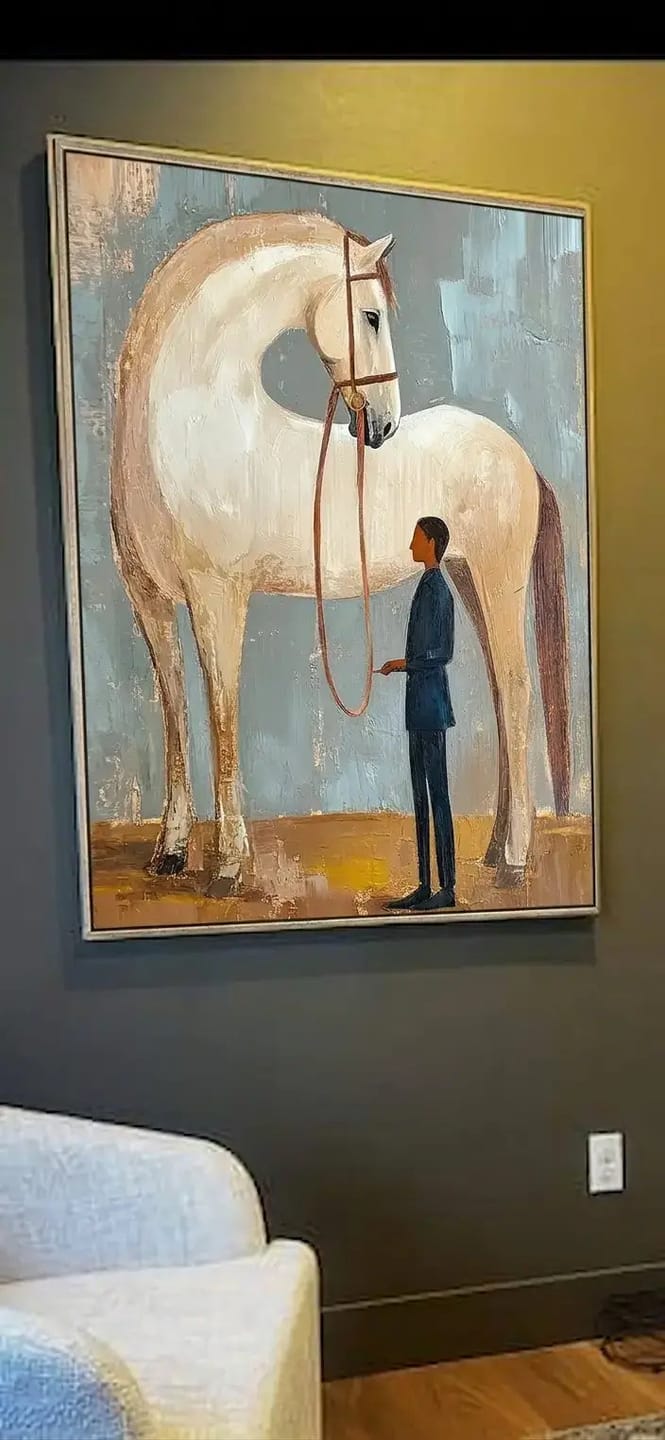 Customer photo review of Stylized Equestrian with Pale Horse