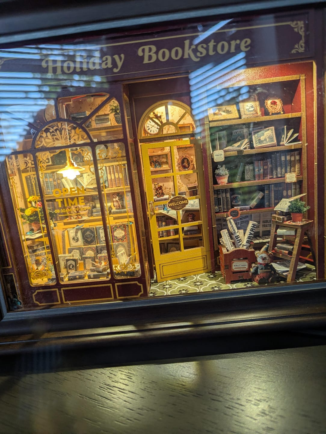 Customer photo review of Holiday Bookstore DIY Book Nook Kit
