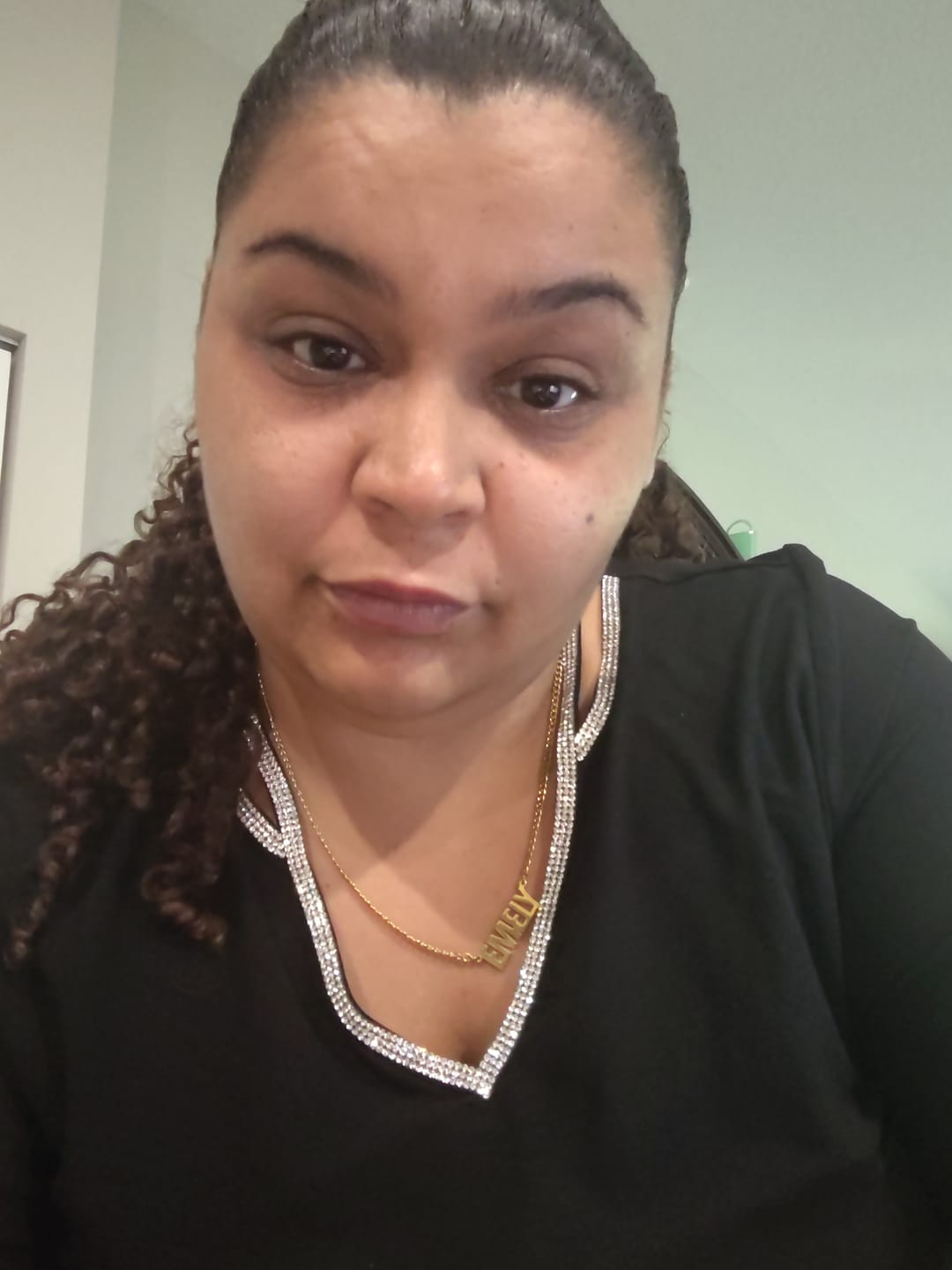Customer photo review of Block Name Necklace w/ Cuban Chain