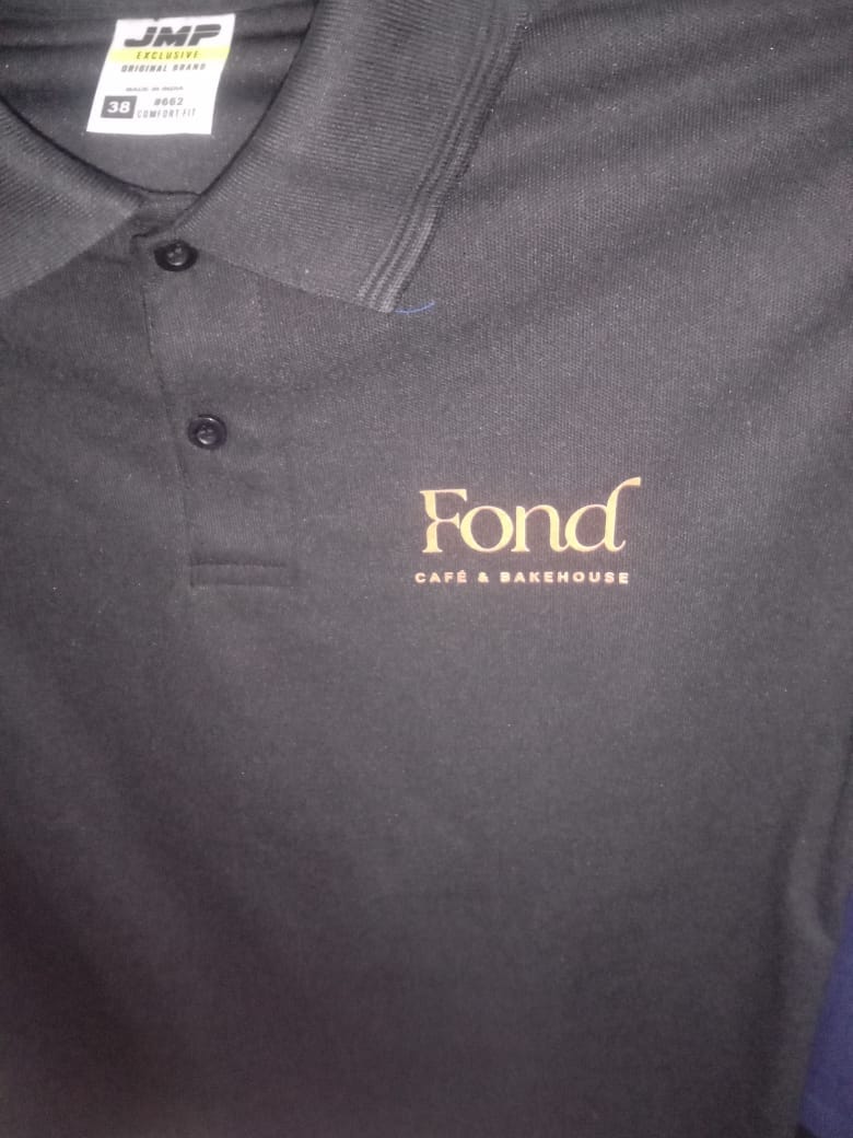 Customer photo review of Customized Polo T-Shirt With Your Company Logo | Order Logo Printed Tees | PrintMine.in