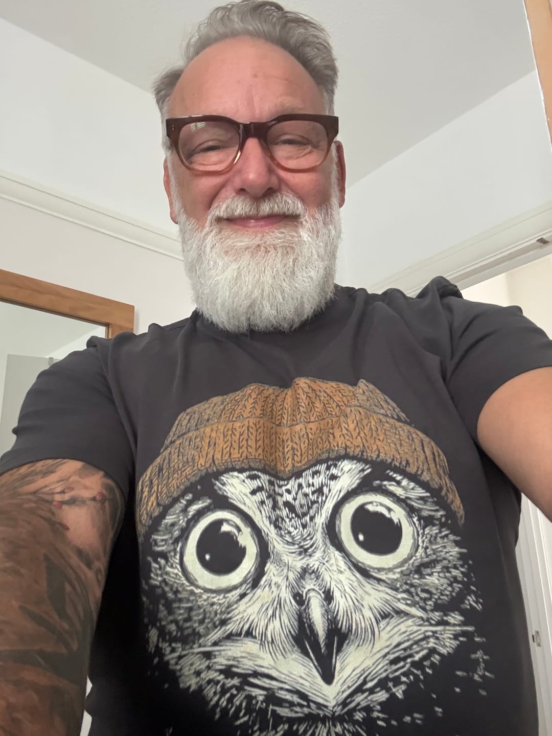 Customer photo review of Beanie Owl 6 T-Shirt
