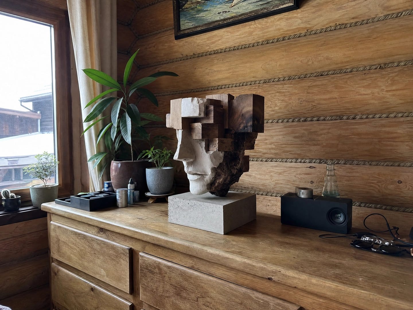 Customer photo review of Fragmented Mind l Wood Sculpture