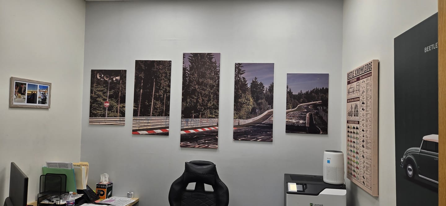 Customer photo review of Empty Nurburgring Race Track with Forest Backdrop 5 Panel Canvas Print Wall Art