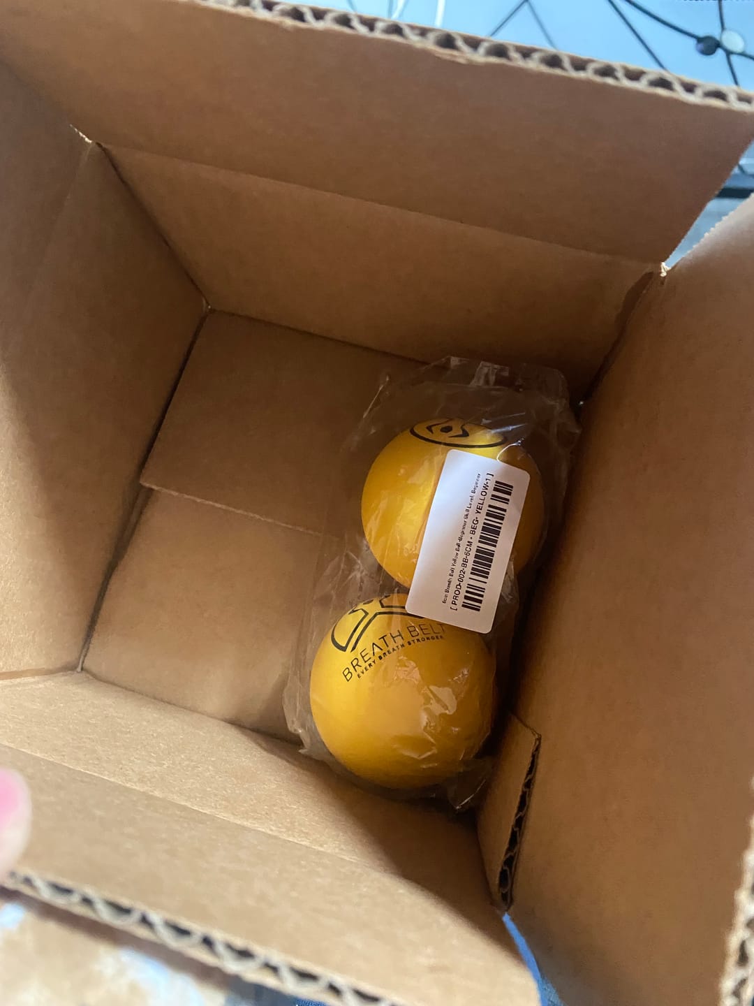 Customer photo review of 6cm Beginner Yellow Breath Ball 2 Pack