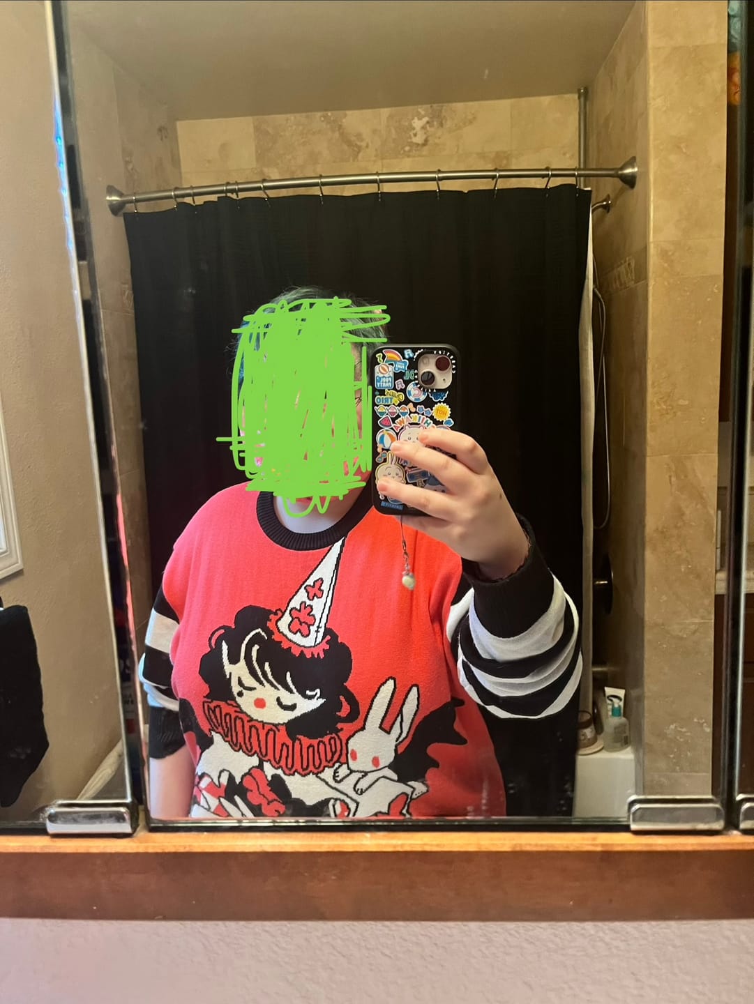 Customer photo review of Vampire Clown Sweater