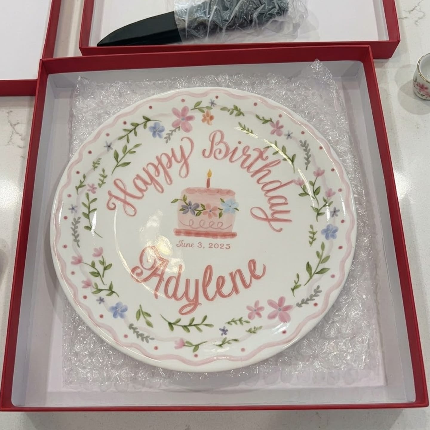 Customer photo review of Personalized Birthday Plate Gift P123CPI0