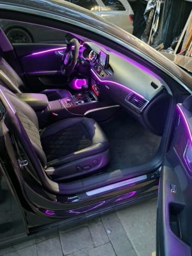 Customer photo review of 22 In1 Car Acrylic LED Ambient Lamps Universal Colorful Atmosphere Lights Auto Interior Neon Strip App Control 64 RGB  Lighting