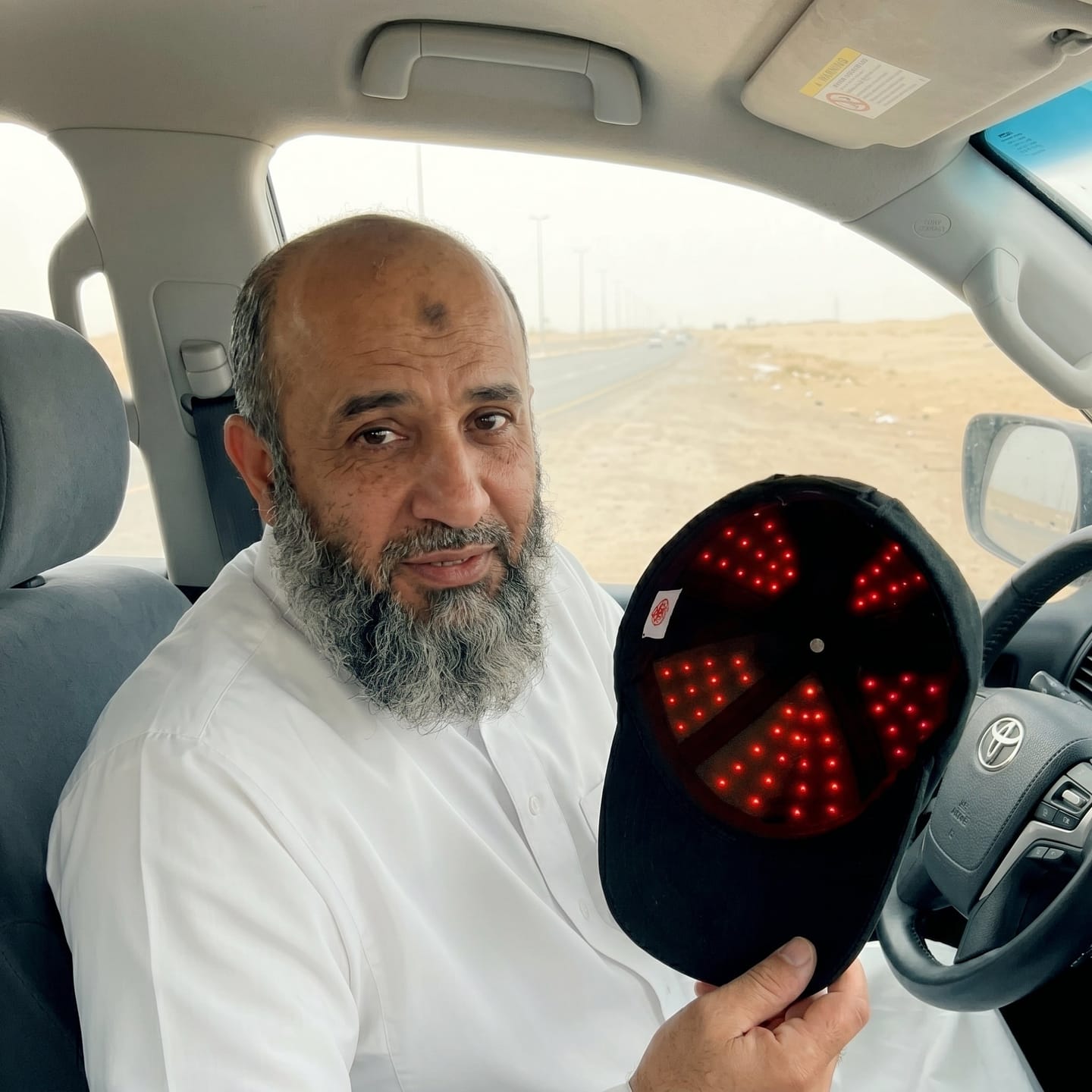Customer photo review of Madoise Red Light Cap