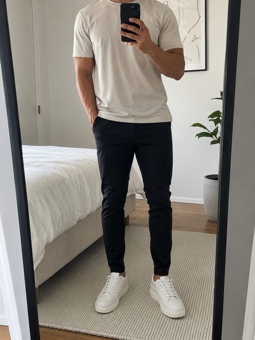 Customer photo review of Black Slim Fit Chino