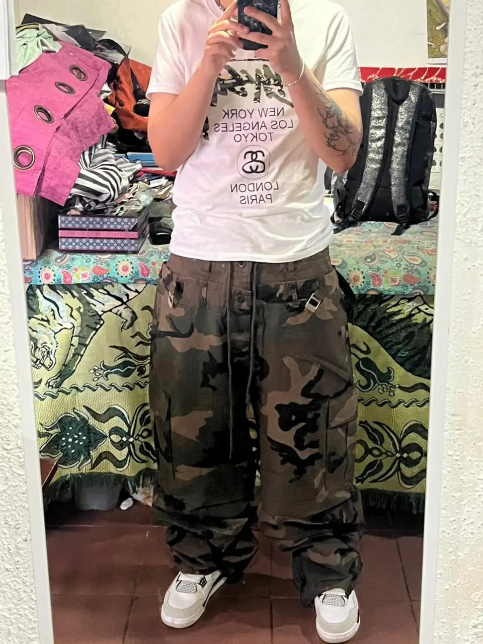Customer photo review of Y2k camo cargo pants "Hama"