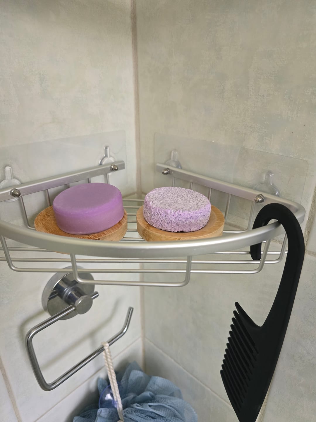 Customer photo review of Blueberry Shampoo Bar